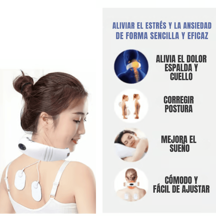 NeckZen Massage: Masajeador cervical con 6 modos y calefacción por infrarrojos - Brillo Singular
