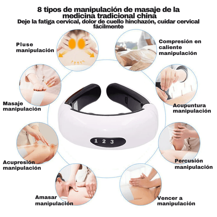 NeckZen Massage: Masajeador cervical con 6 modos y calefacción por infrarrojos - Brillo Singular