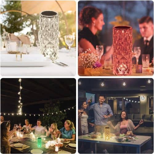 Lámpara Cristal Touch - Lámpara de mesa de 16 colores + mando a distancia gratis
