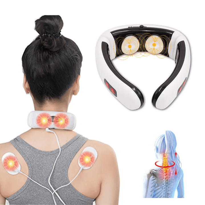NeckZen Massage: Masajeador cervical con 6 modos y calefacción por infrarrojos - Brillo Singular